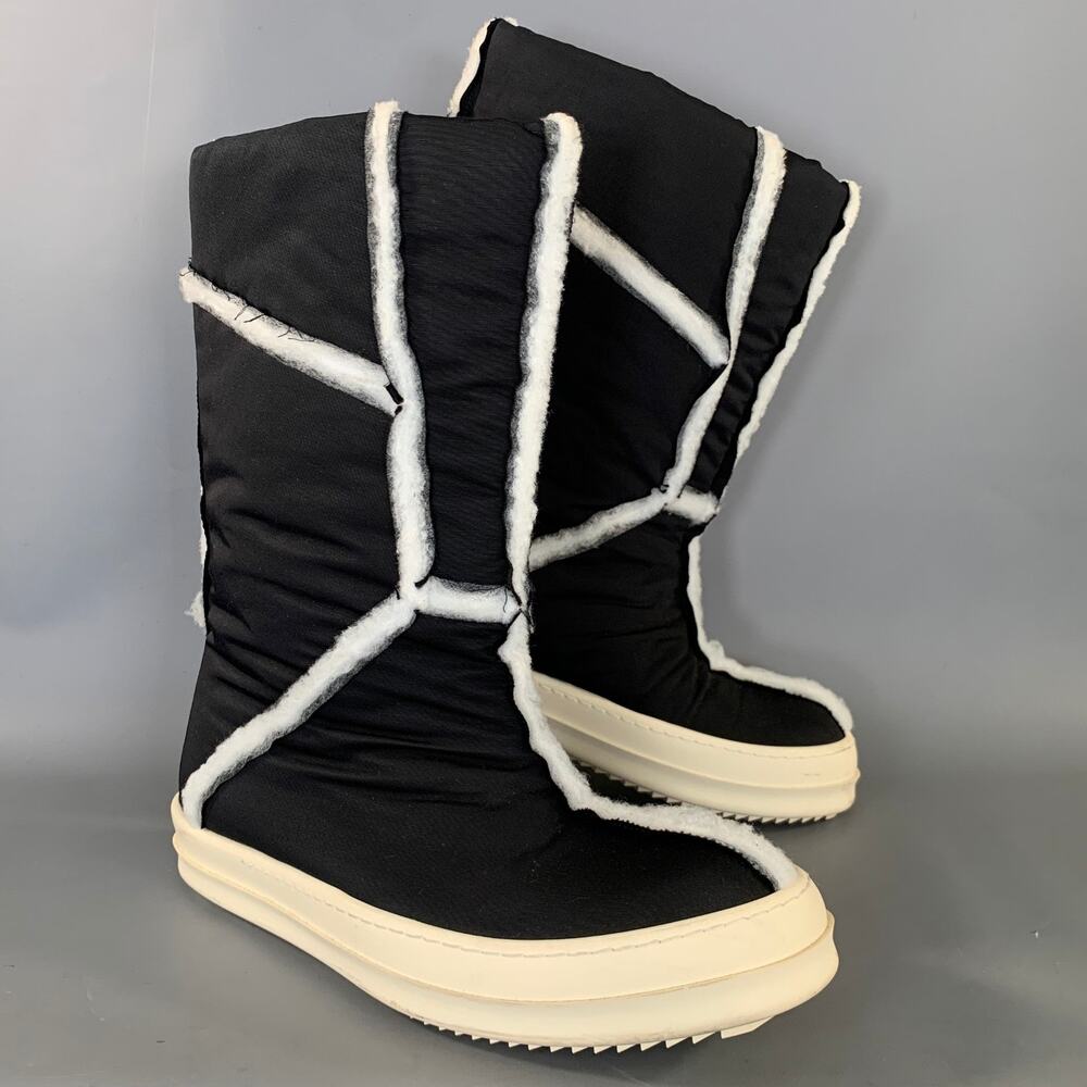 DRKSHDW Size 9 Black White Nylon Pull On Boots